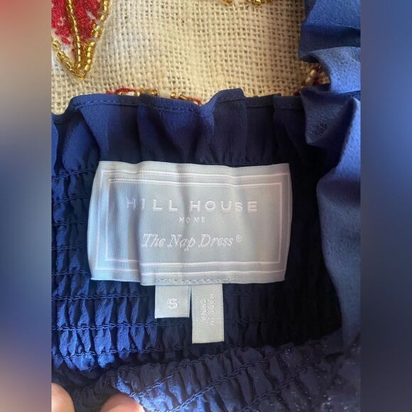 HILL HOUSE HOME The Ellie Cotton Nap Dress Navy Blue Cotton Size Small - Picture 9 of 14